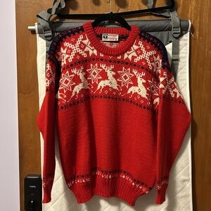 Vintage Wool Christmas/Holiday red sweater